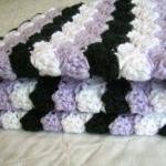 Crochet Purple Baby Blanket, White, Black, And..